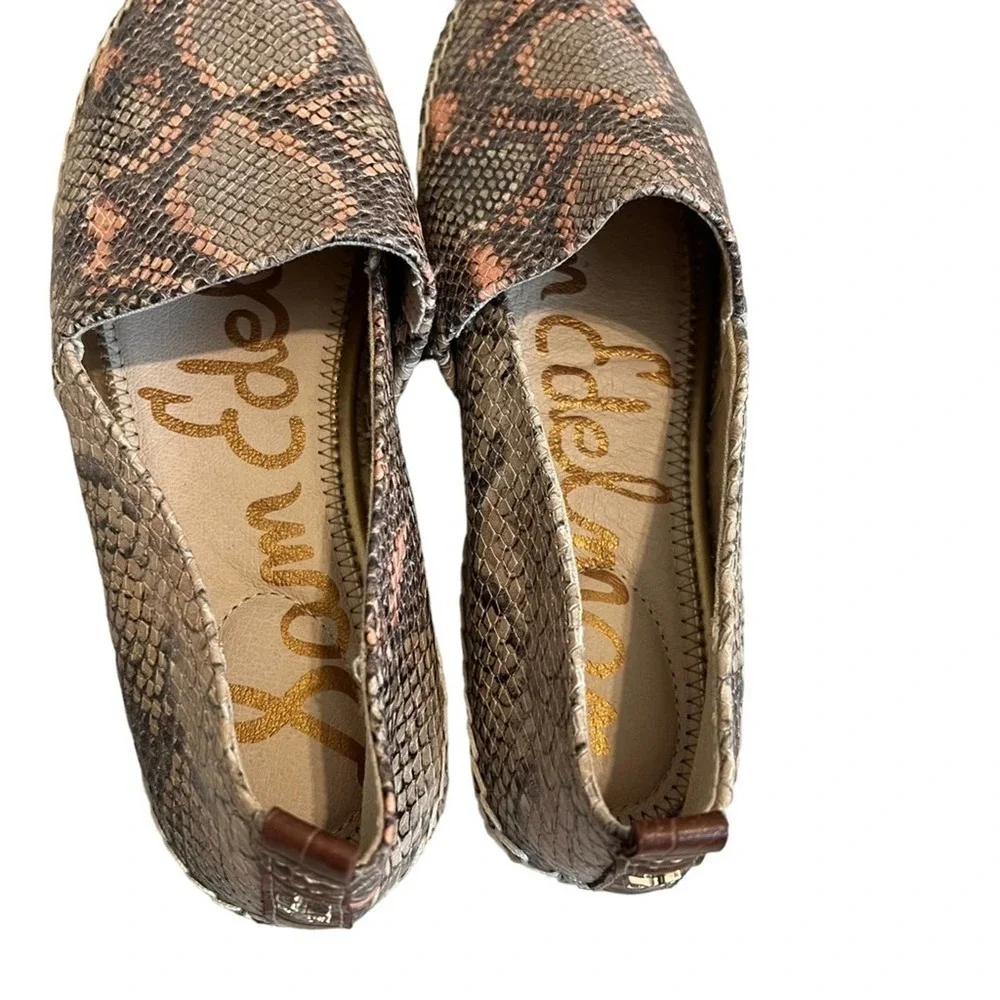 Sam Edelman Khloe Snake-Effect Leather‎ Espadrilles Size 7